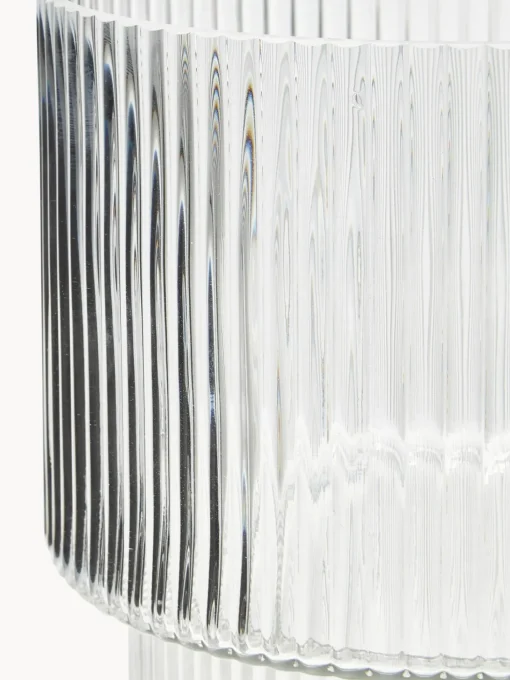 Vaso In Vetro Con Superficie Rigata Lija