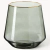 Vaso In Vetro Soffiato Con Bordo Dorato Joyce