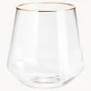 Vaso In Vetro Soffiato Con Bordo Dorato Joyce
