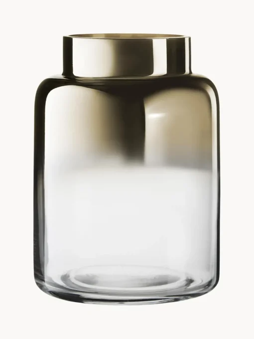 Vaso In Vetro Soffiato Con Riflessi Dorati Uma